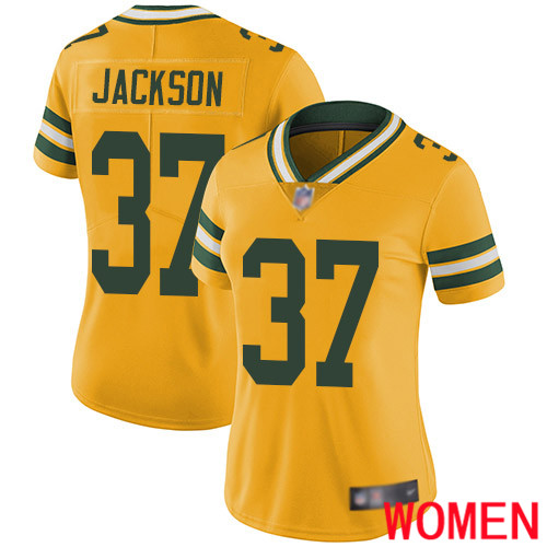 Green Bay Packers Limited Gold Women #37 Jackson Josh Jersey Nike NFL Rush Vapor Untouchable->youth nfl jersey->Youth Jersey